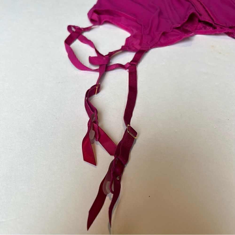 Adore Me Bustier Fuchsia Underwire Boning No padding Size 4X - Picture 7 of 9